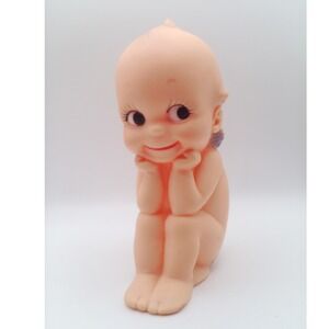 Rose O'Neill Cameo Vinyl Rubber Kewpie D Mini Wings 5.5 inches Sitting vtg